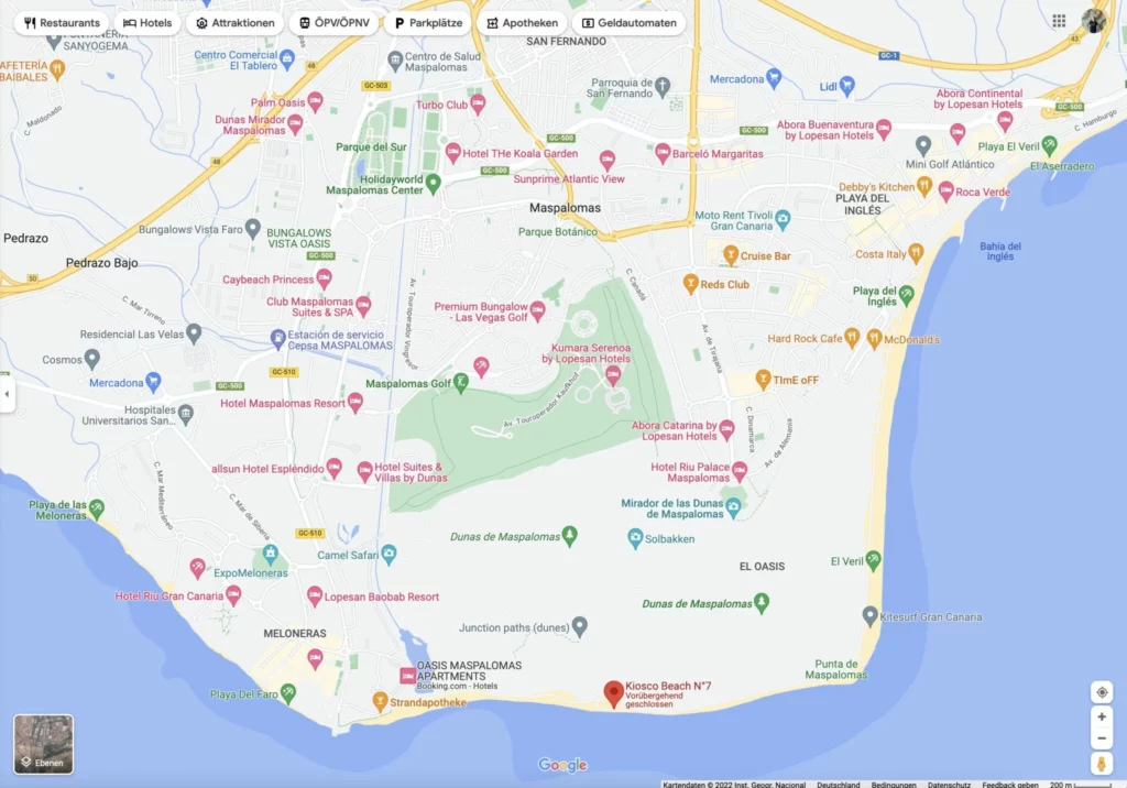 Gran Canaria Schwulenstrand Karte